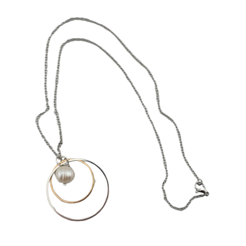 Where We Meet Mixed Metal Pearl Necklace