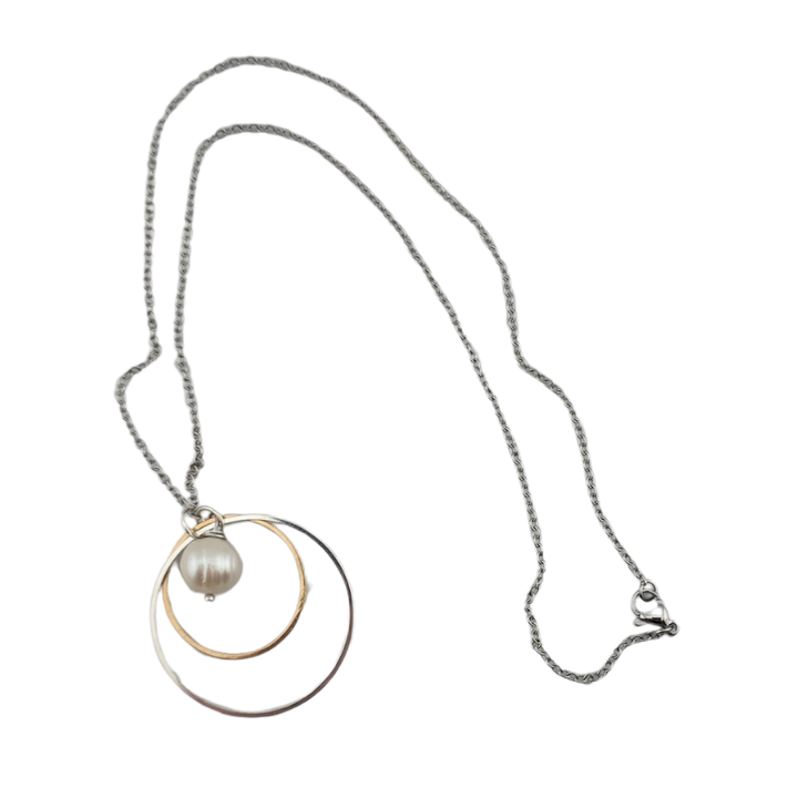 Where We Meet Mixed Metal Pearl Necklace