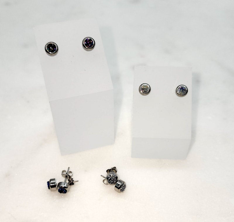 Bezel Druzy Stud Earrings