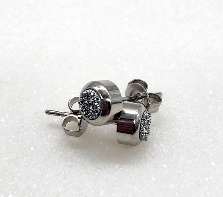 Bezel Druzy Stud Earrings