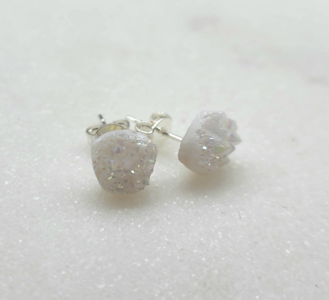 Genuine Druzy Stud Earring