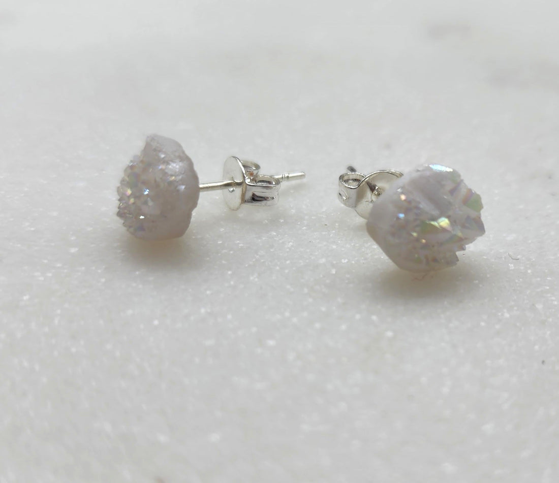 Genuine Druzy Stud Earring