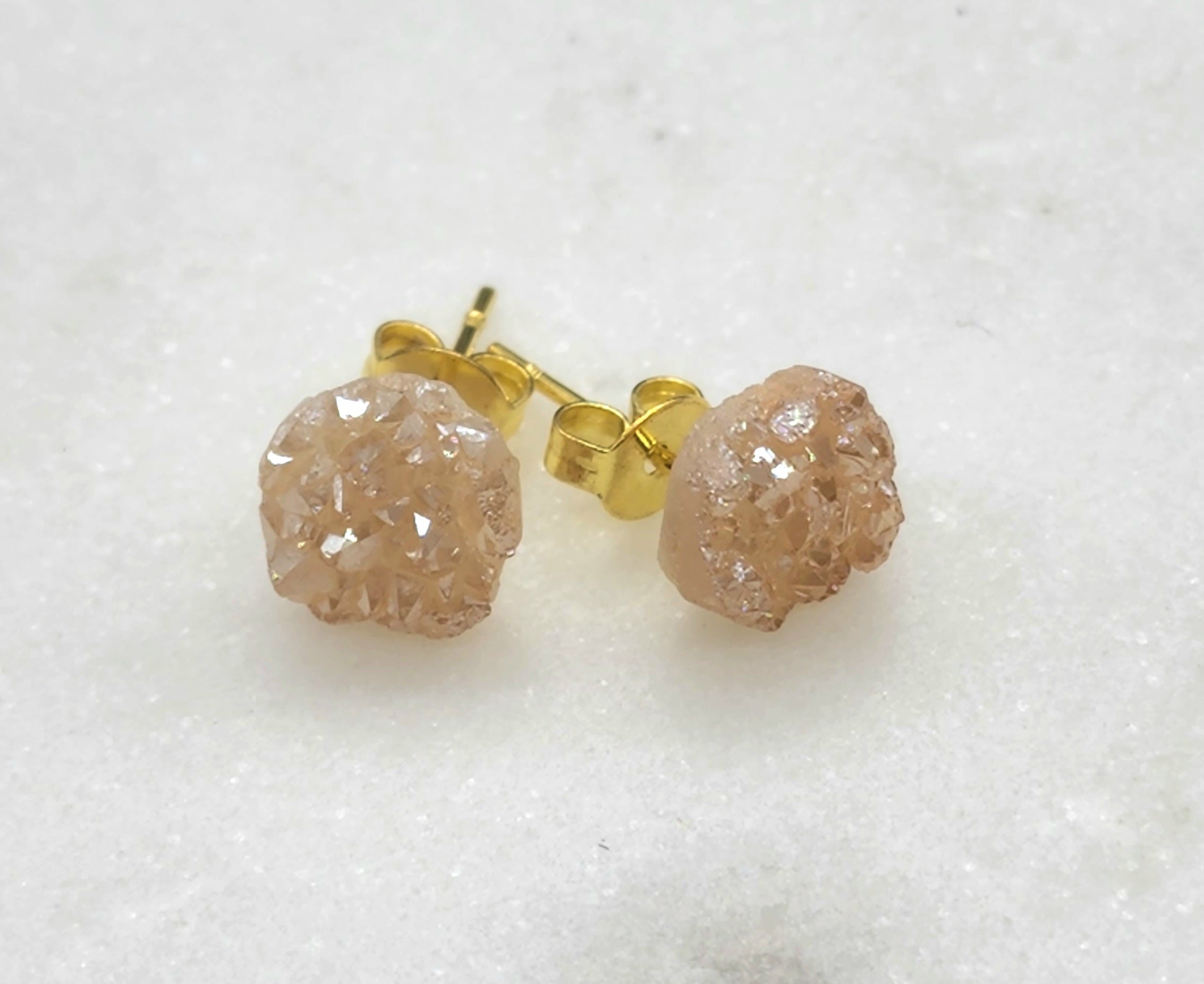 Genuine Druzy Stud Earring