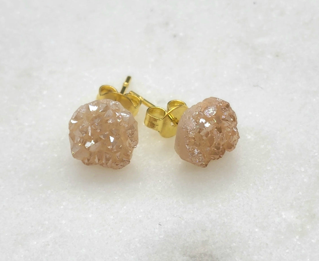 Genuine Druzy Stud Earring