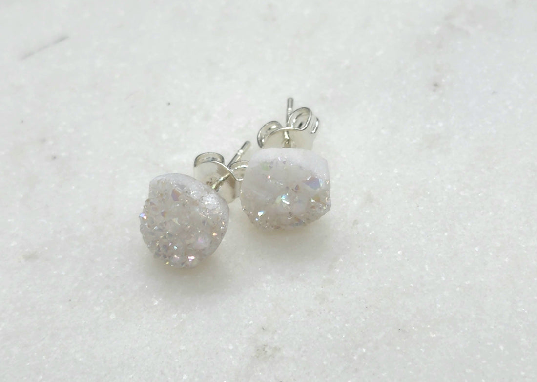Genuine Druzy Stud Earring