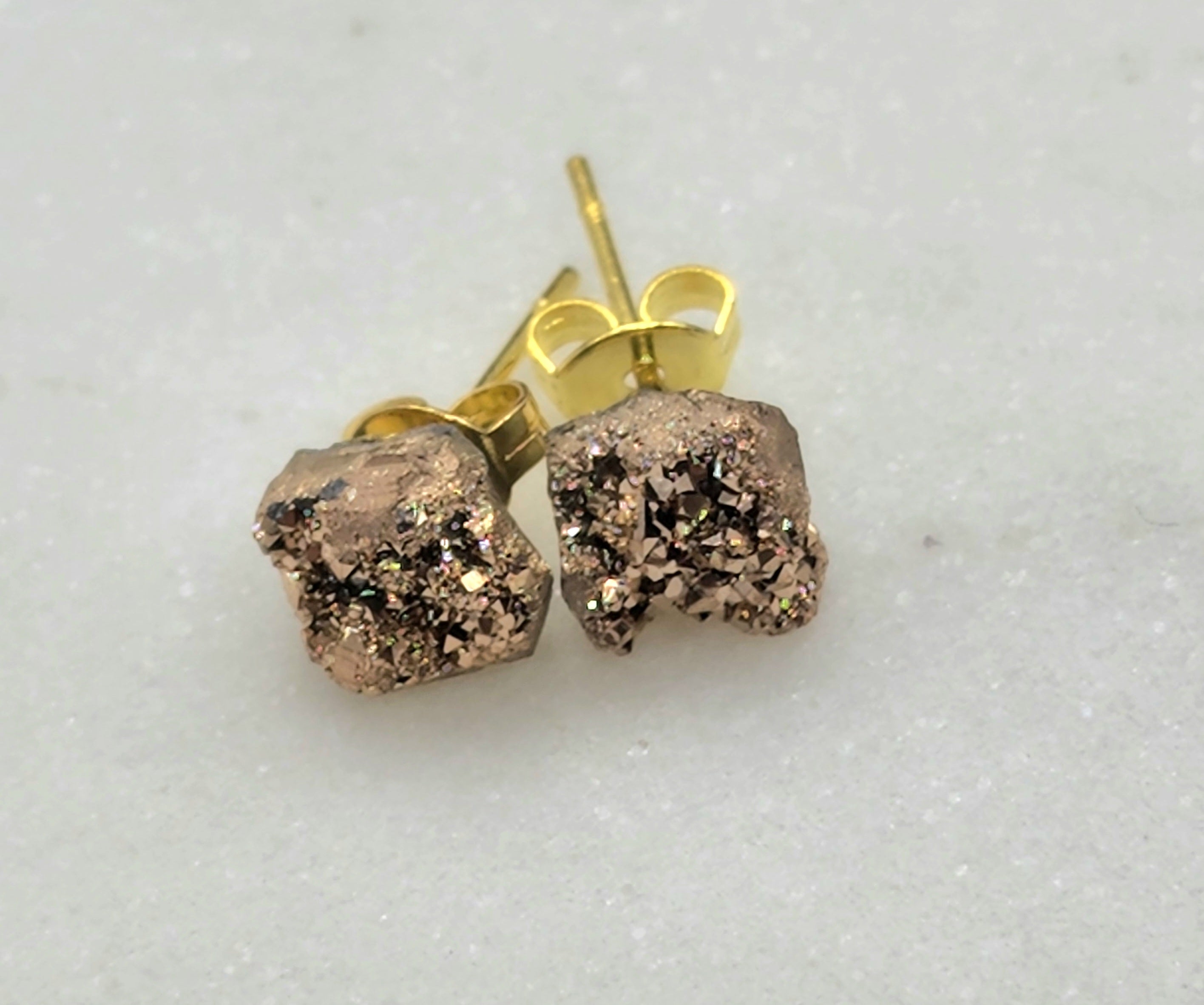 Genuine Druzy Stud Earring