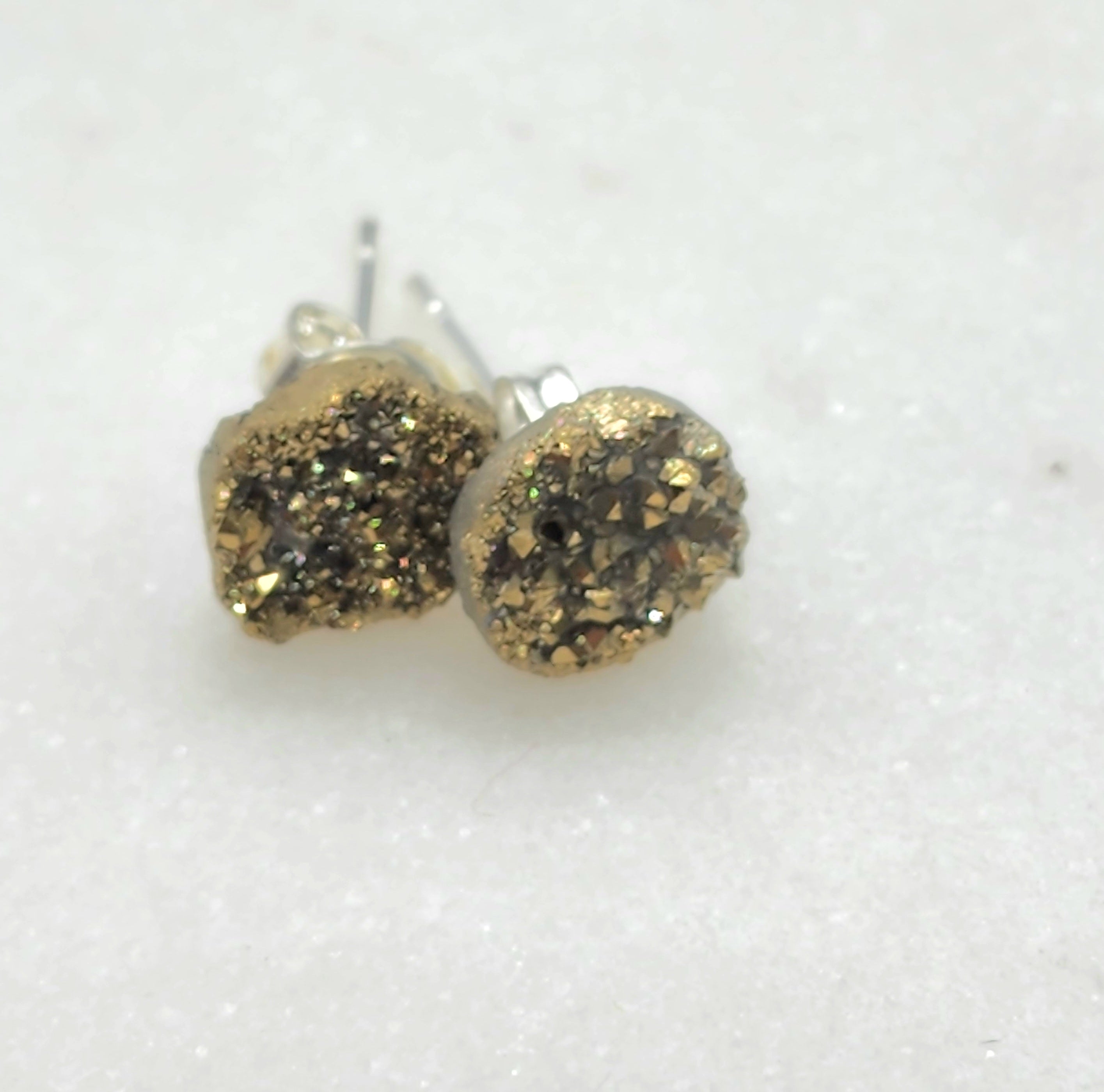 Genuine Druzy Stud Earring