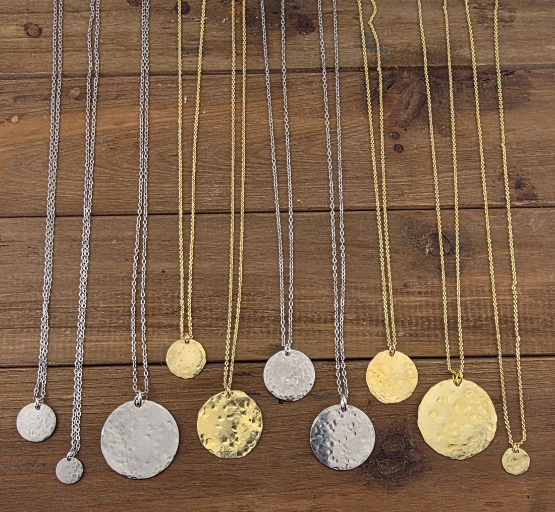Hand-Hammered Moon Necklace | True Colours Collection