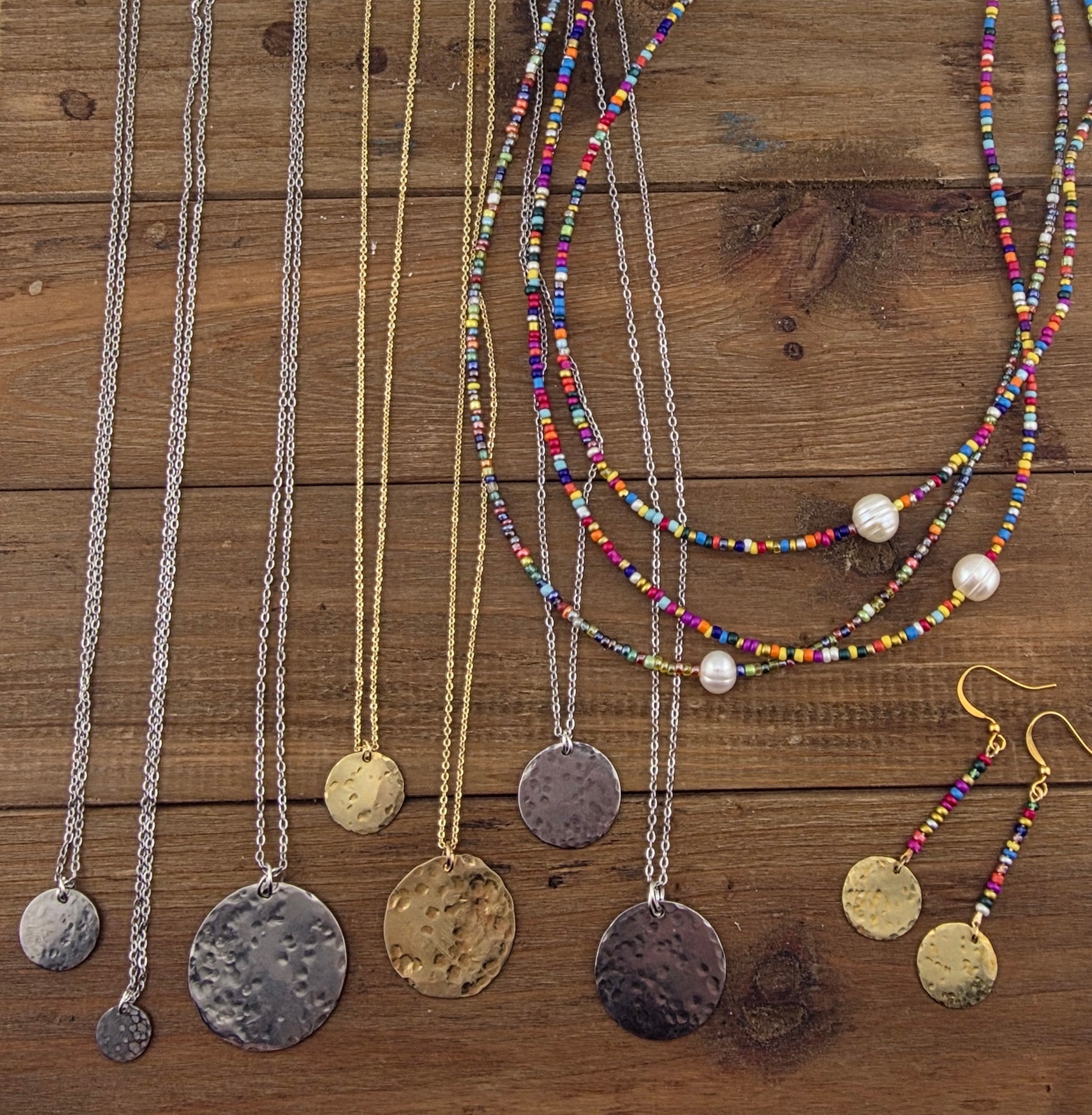 Hand-Hammered Moon Necklace | True Colours Collection