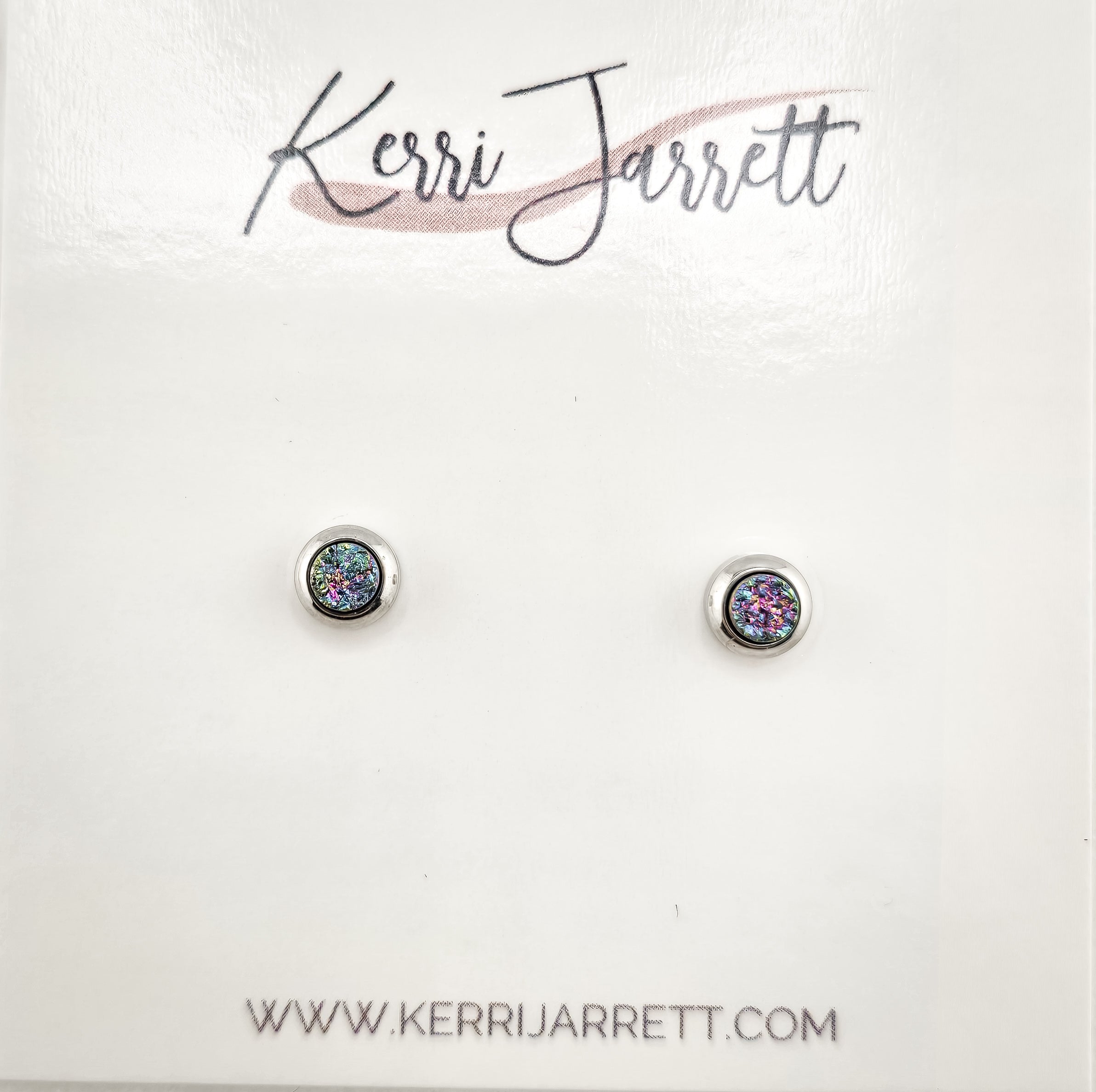 Bezel Druzy Stud Earrings