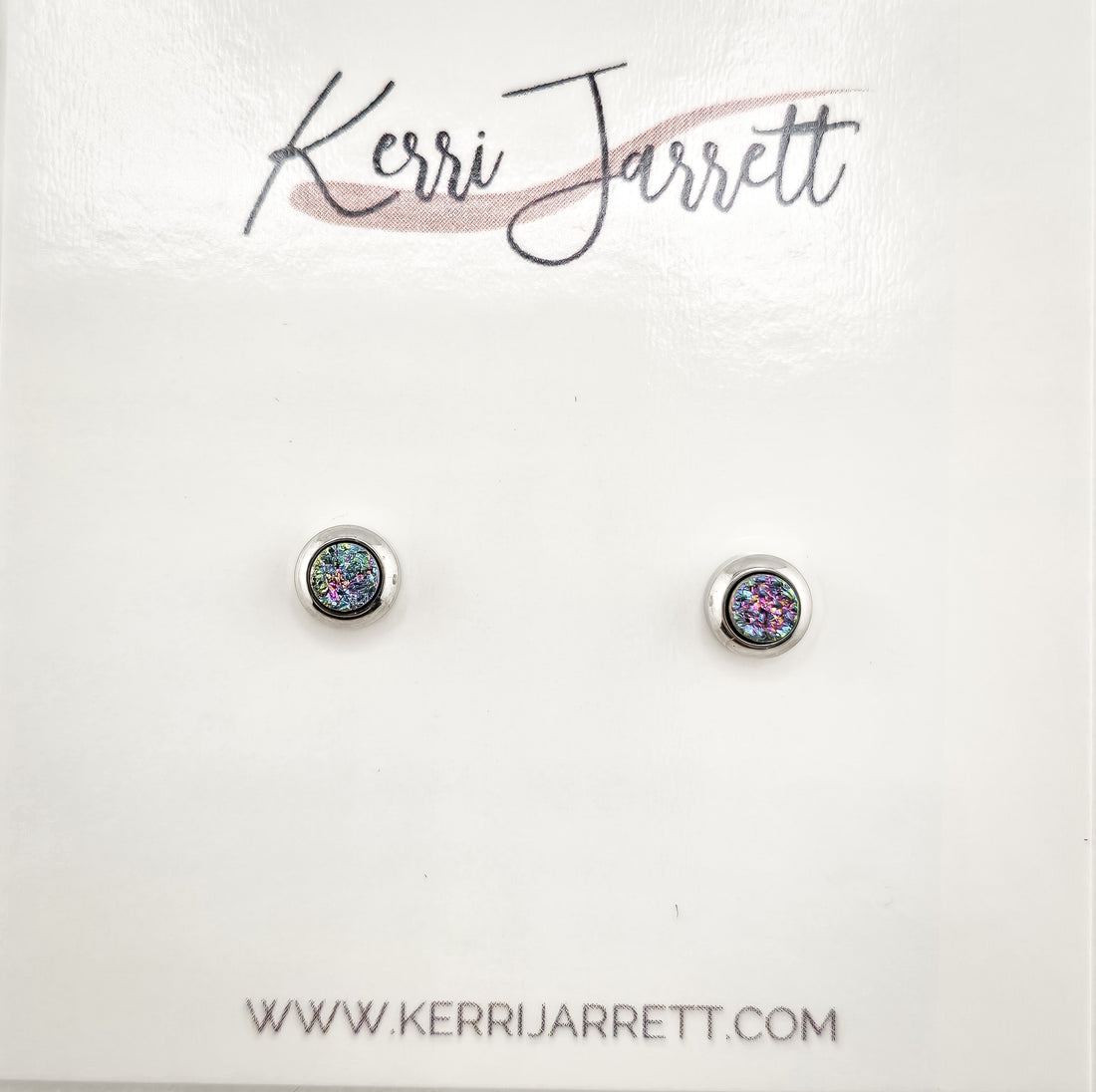 Bezel Druzy Stud Earrings