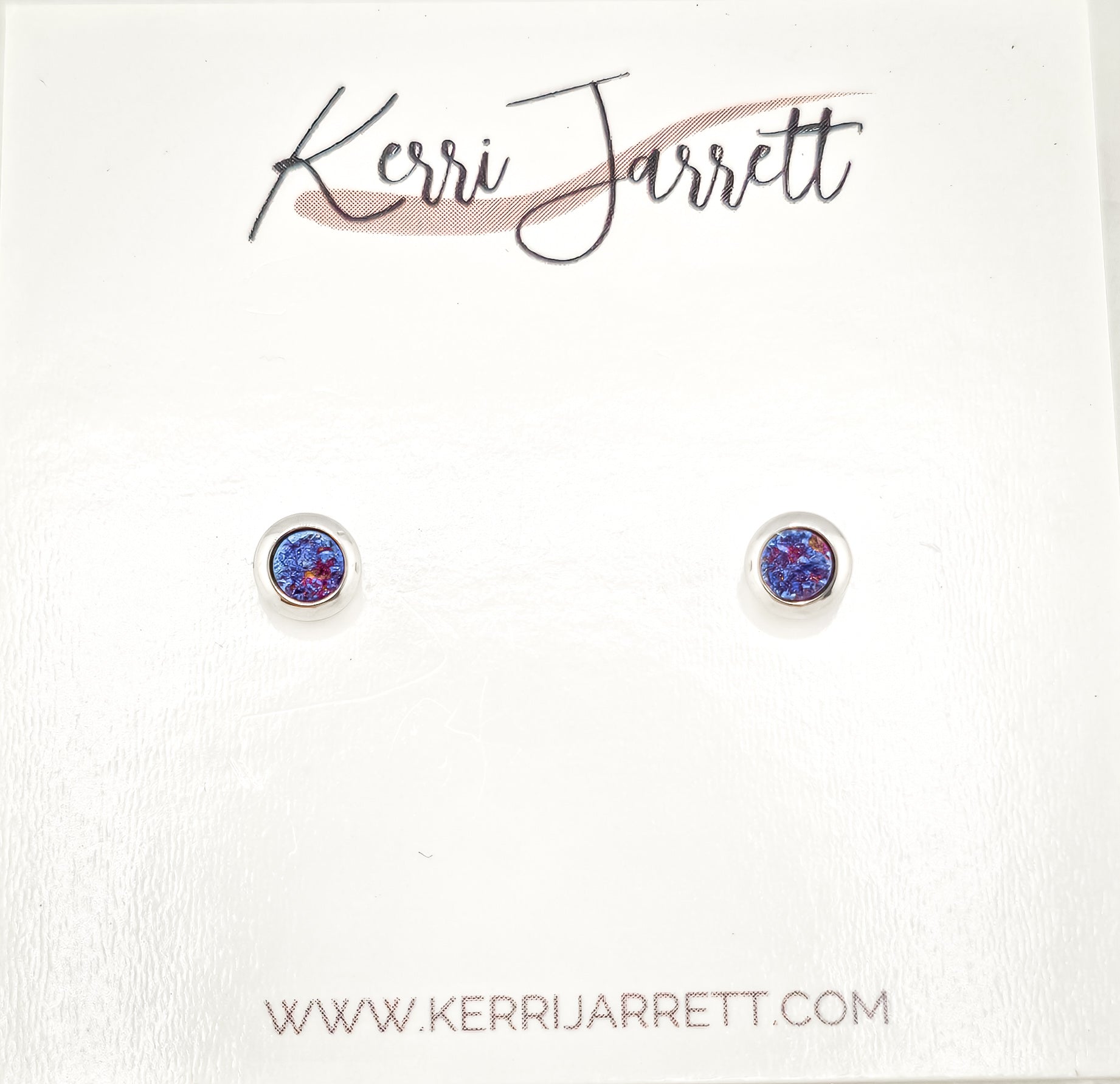 Bezel Druzy Stud Earrings