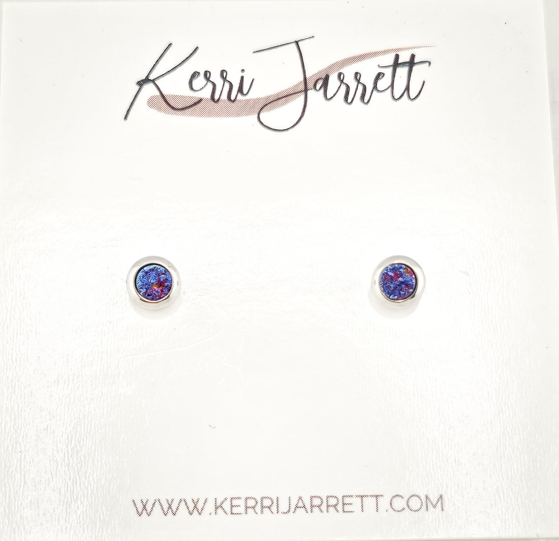 Bezel Druzy Stud Earrings