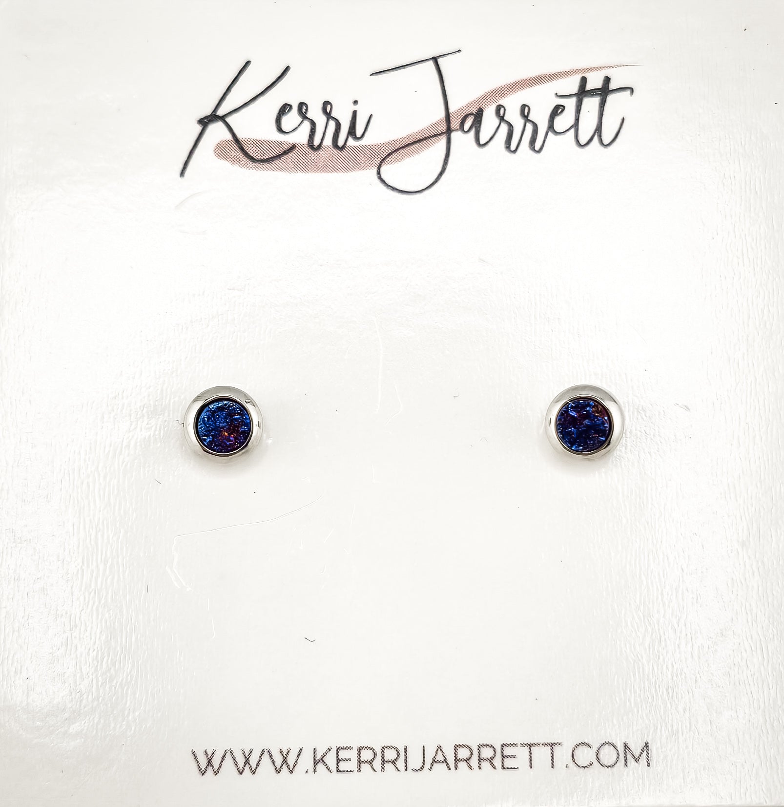 Bezel Druzy Stud Earrings