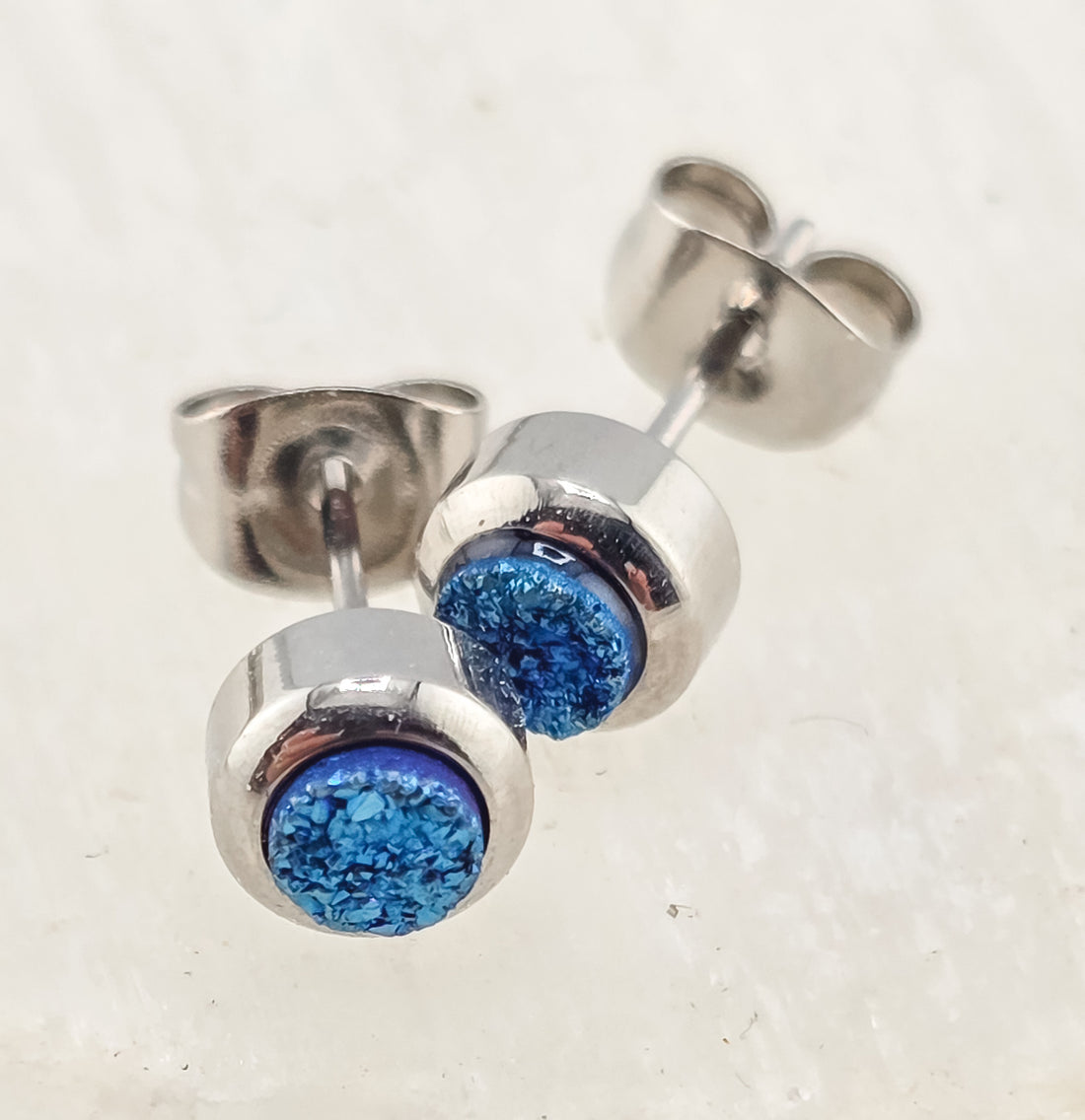 Bezel Druzy Stud Earrings