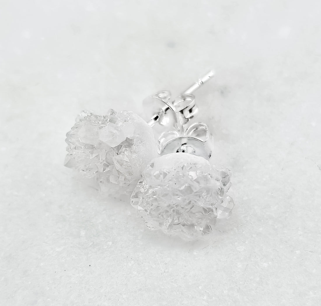 Genuine Druzy Stud Earring