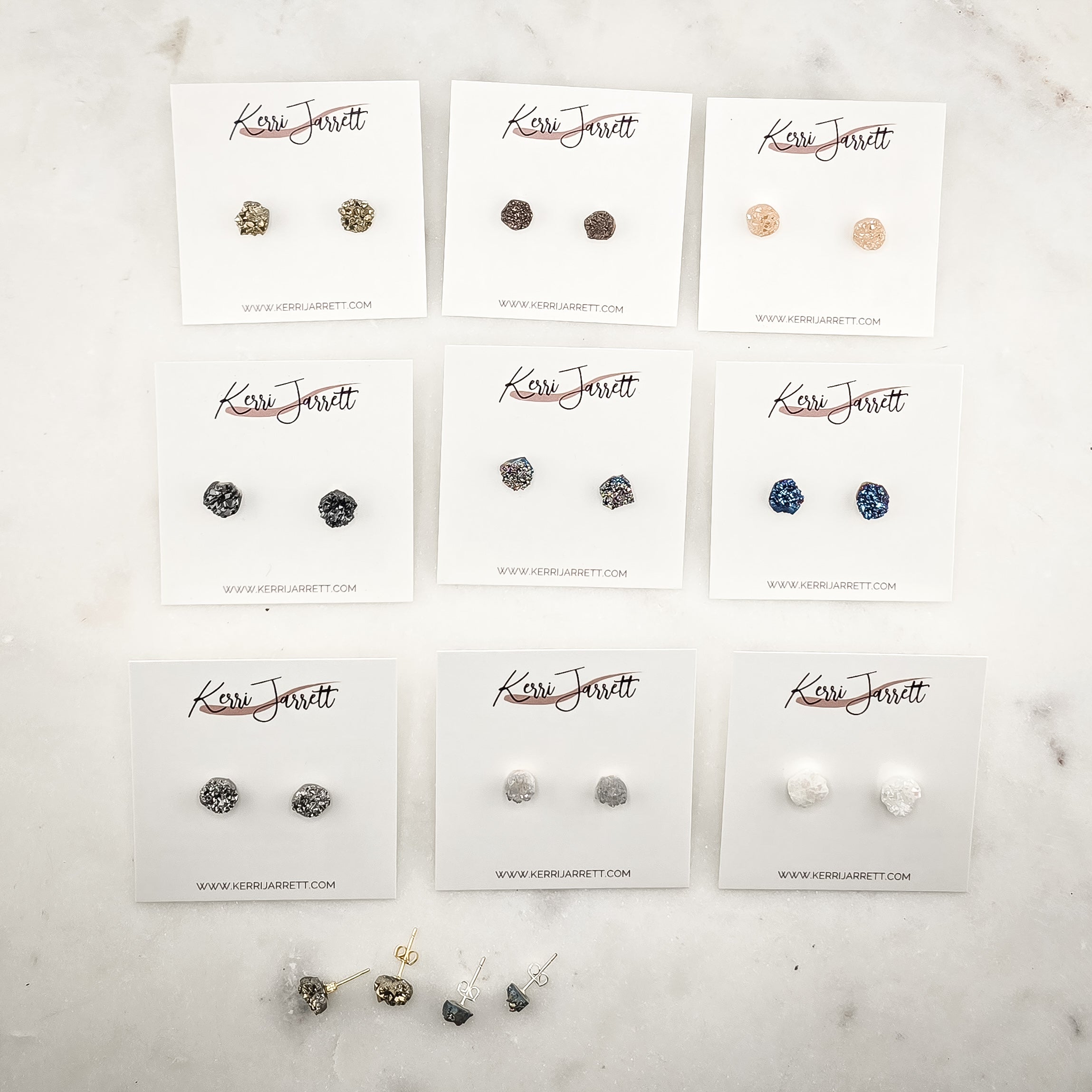 Genuine Druzy Stud Earring