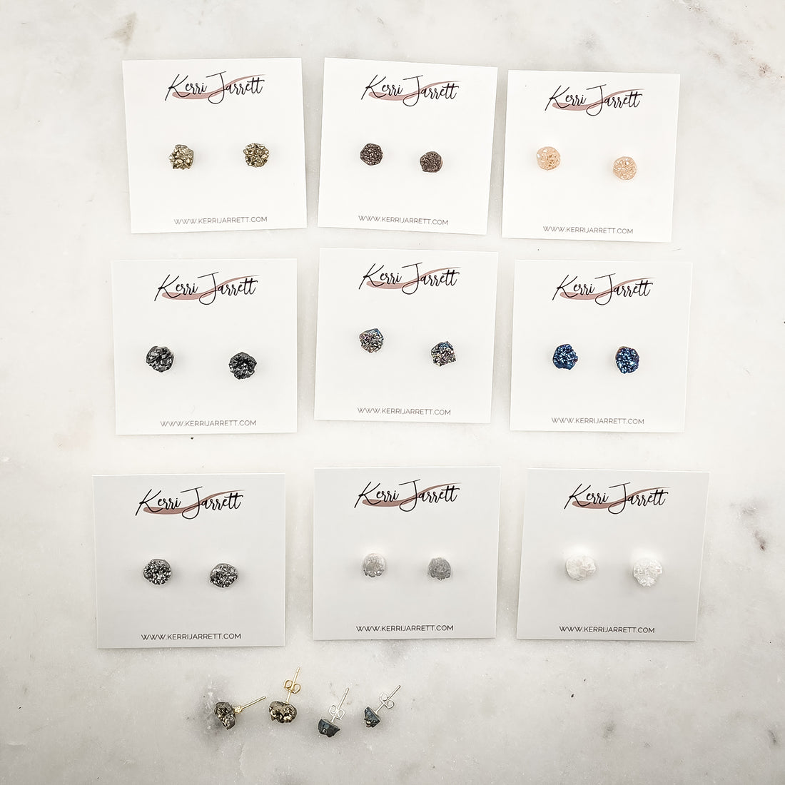 Genuine Druzy Stud Earring