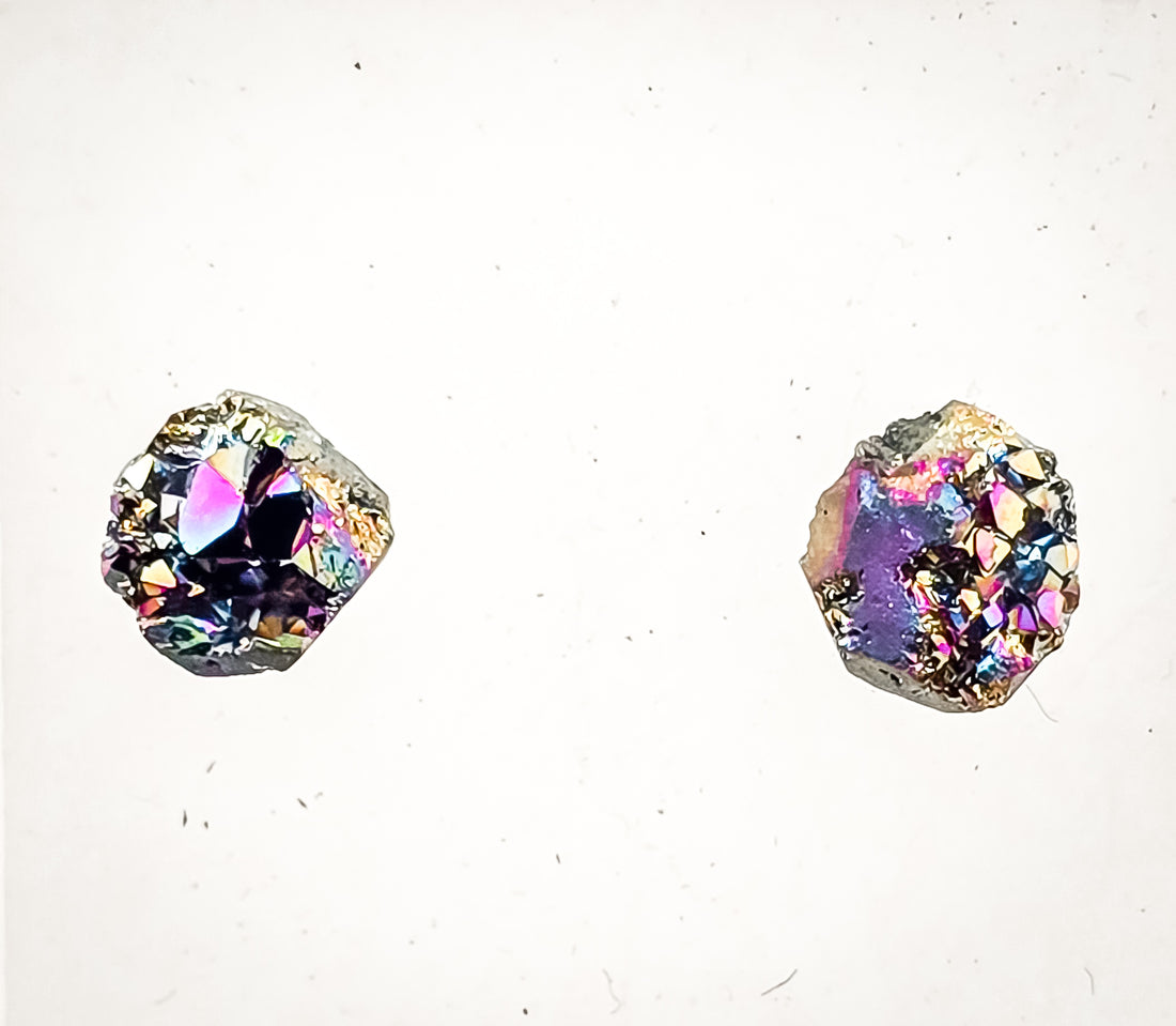 Genuine Druzy Stud Earring