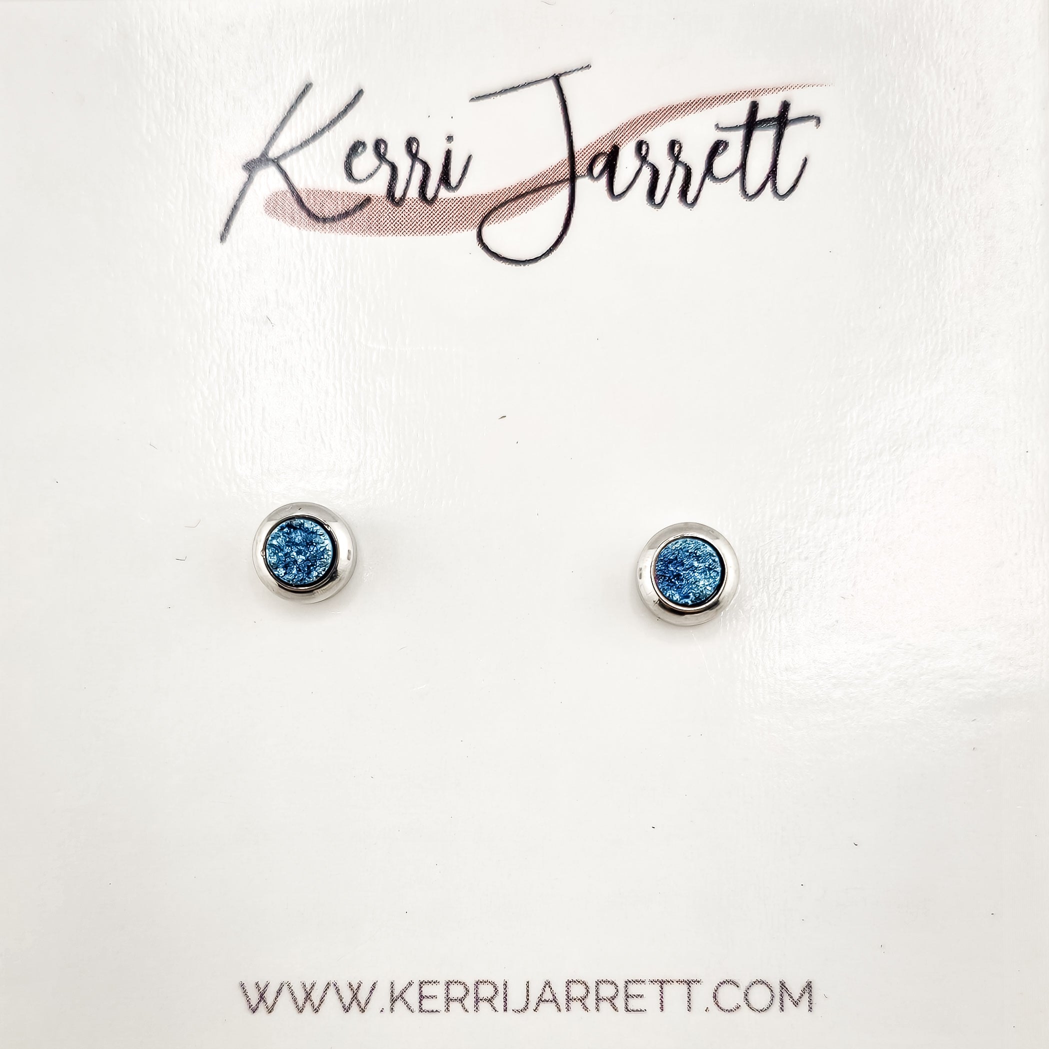 Bezel Druzy Stud Earrings