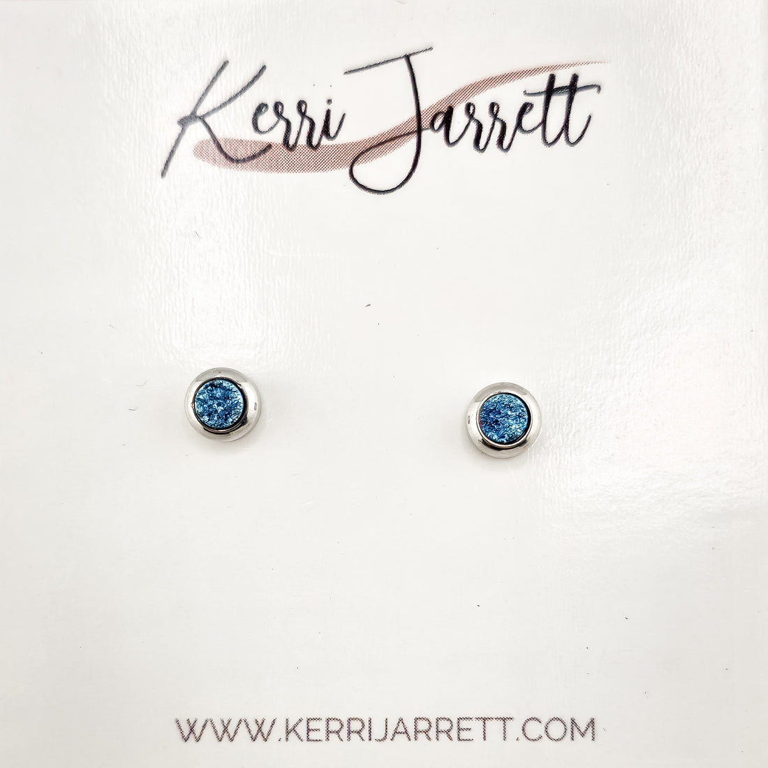 Bezel Druzy Stud Earrings