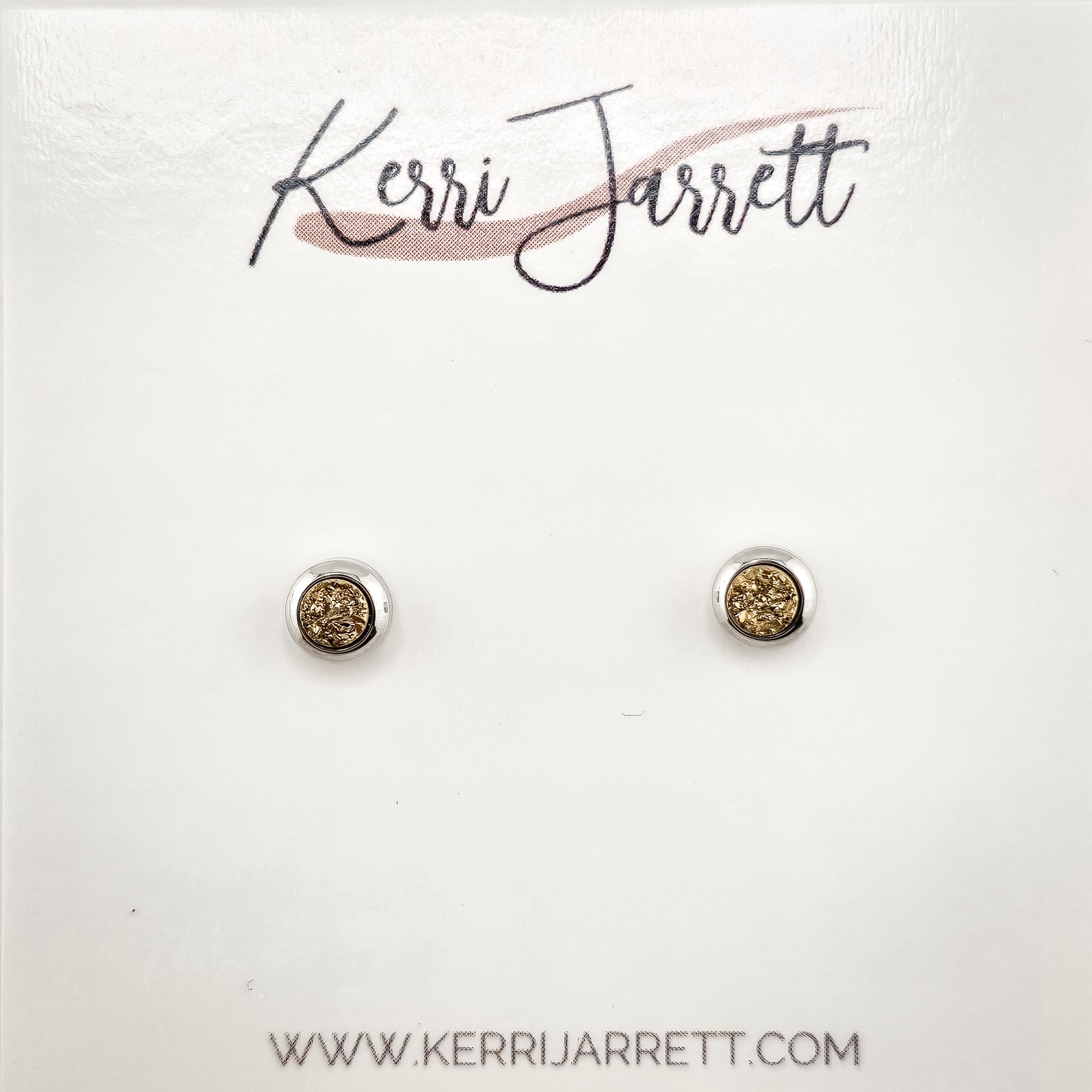 Bezel Druzy Stud Earrings