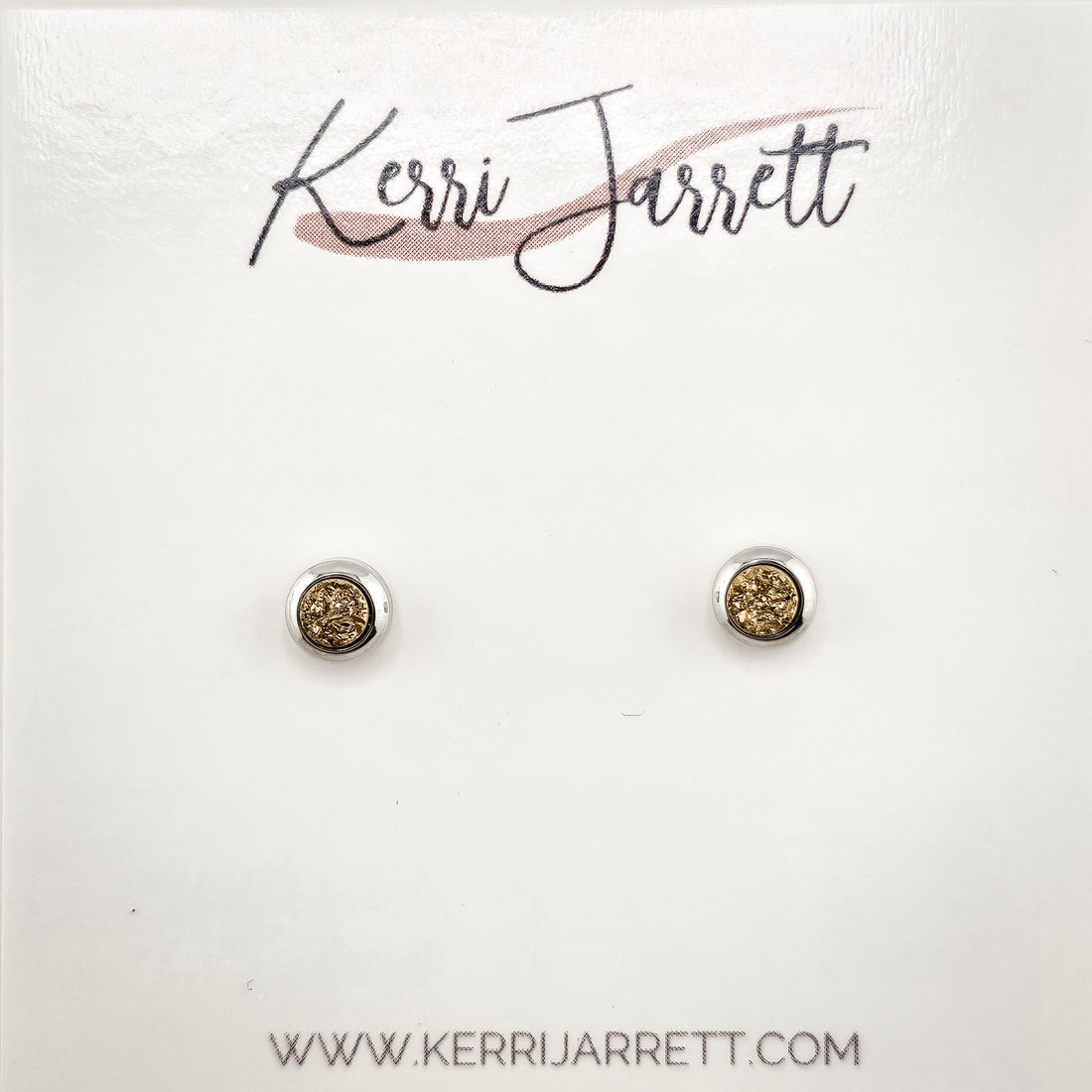 Bezel Druzy Stud Earrings