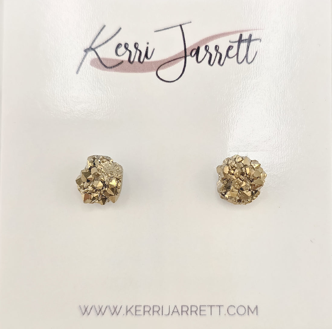 Genuine Druzy Stud Earring