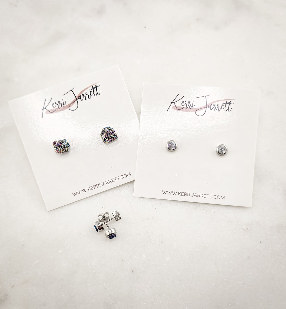 Genuine Druzy Stud Earring