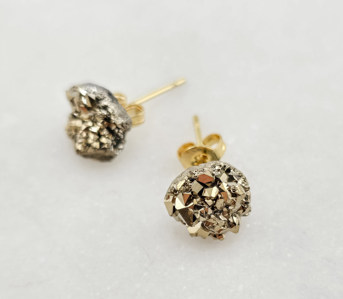 Genuine Druzy Stud Earring