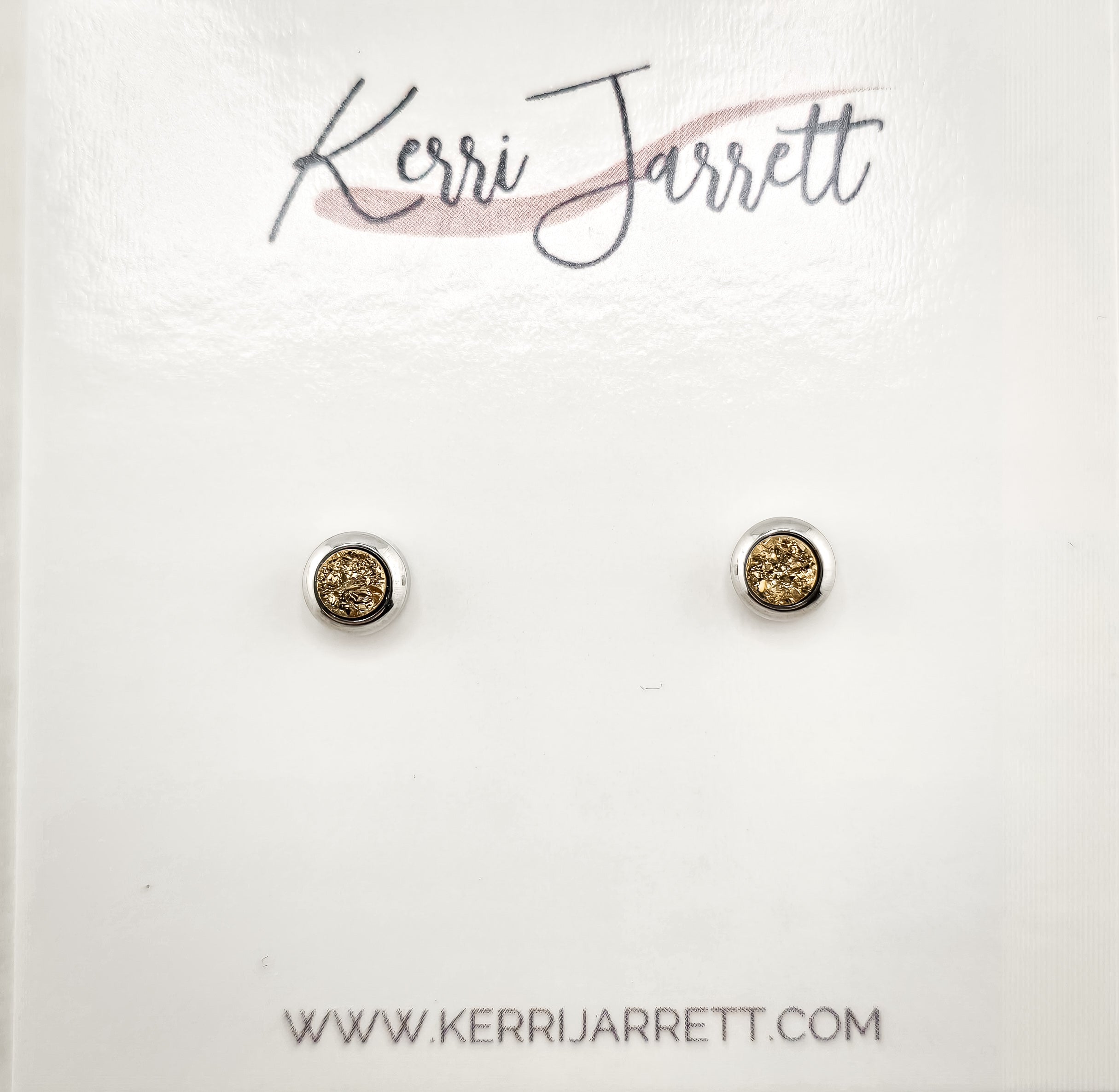 Bezel Druzy Stud Earrings