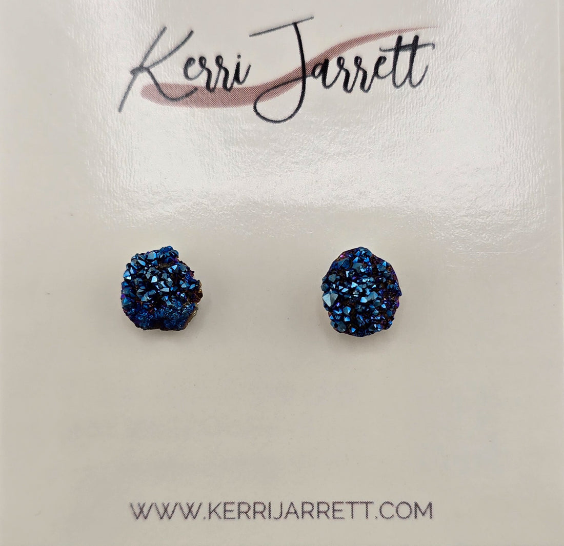 Genuine Druzy Stud Earring