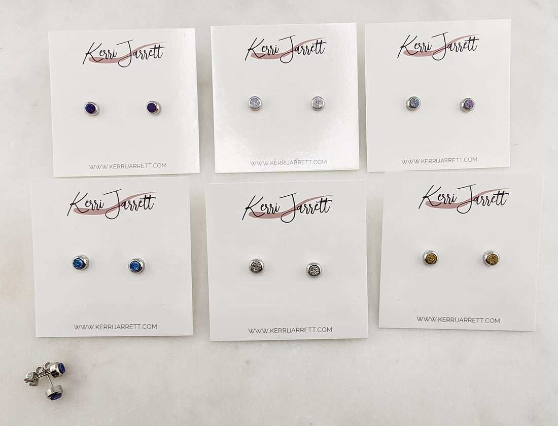 Bezel Druzy Stud Earrings