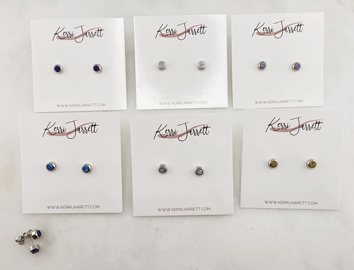 Bezel Druzy Stud Earrings