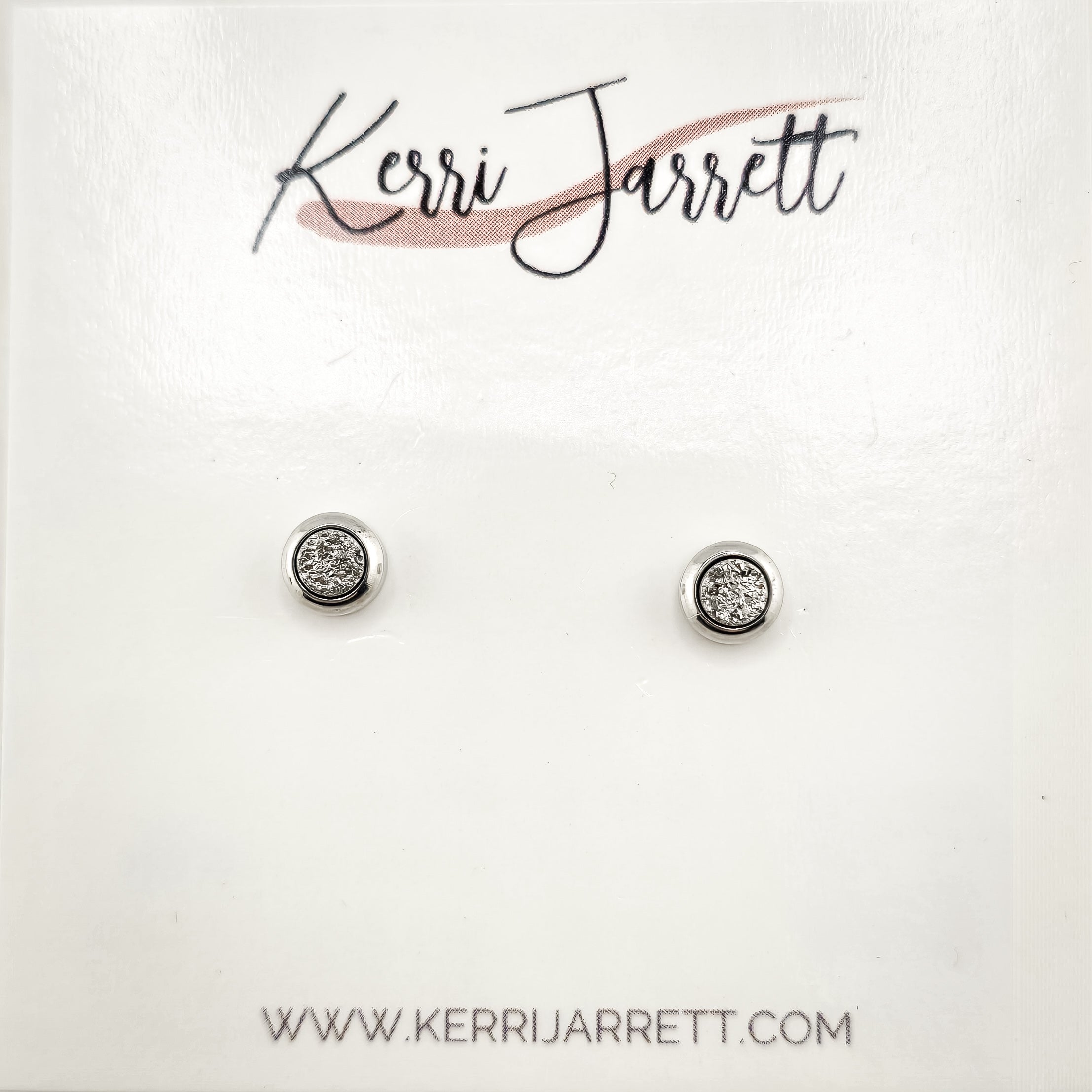 Bezel Druzy Stud Earrings