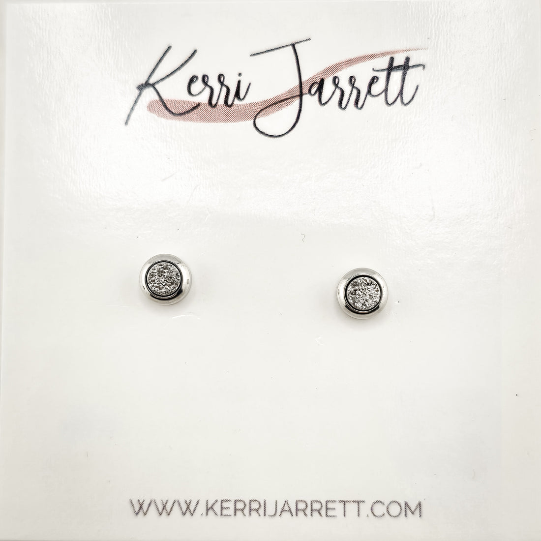 Bezel Druzy Stud Earrings