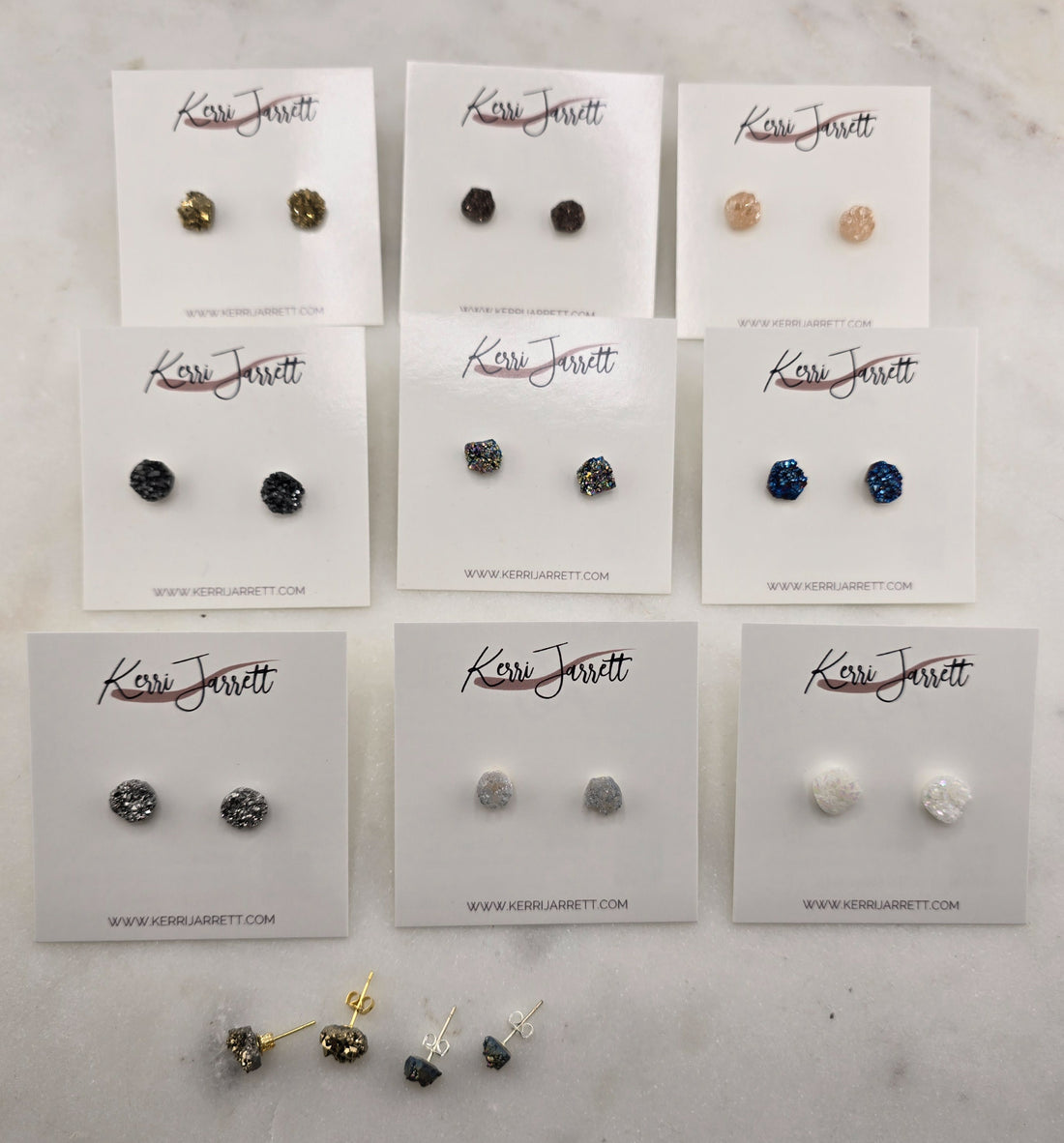 Genuine Druzy Stud Earring