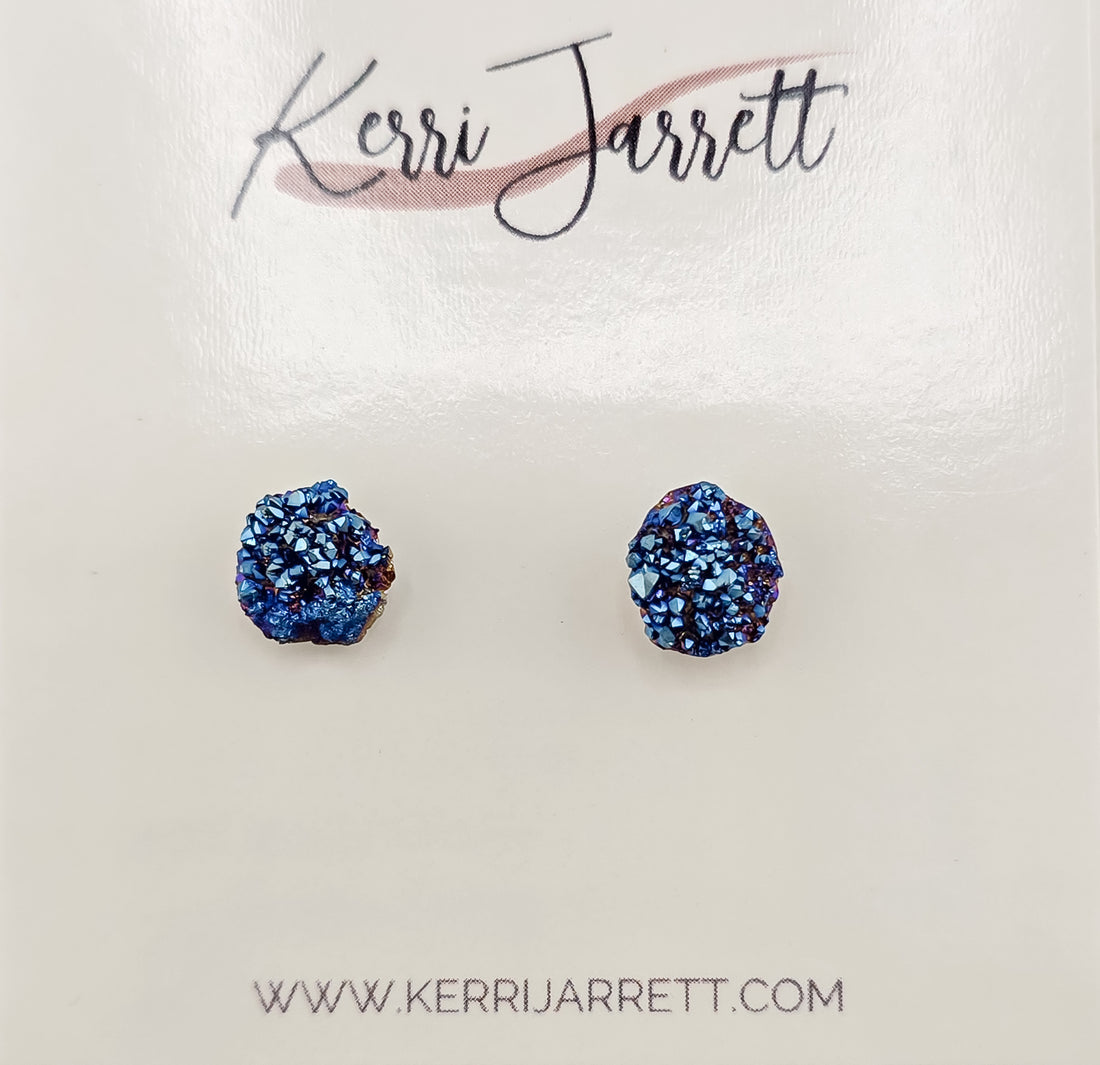Genuine Druzy Stud Earring