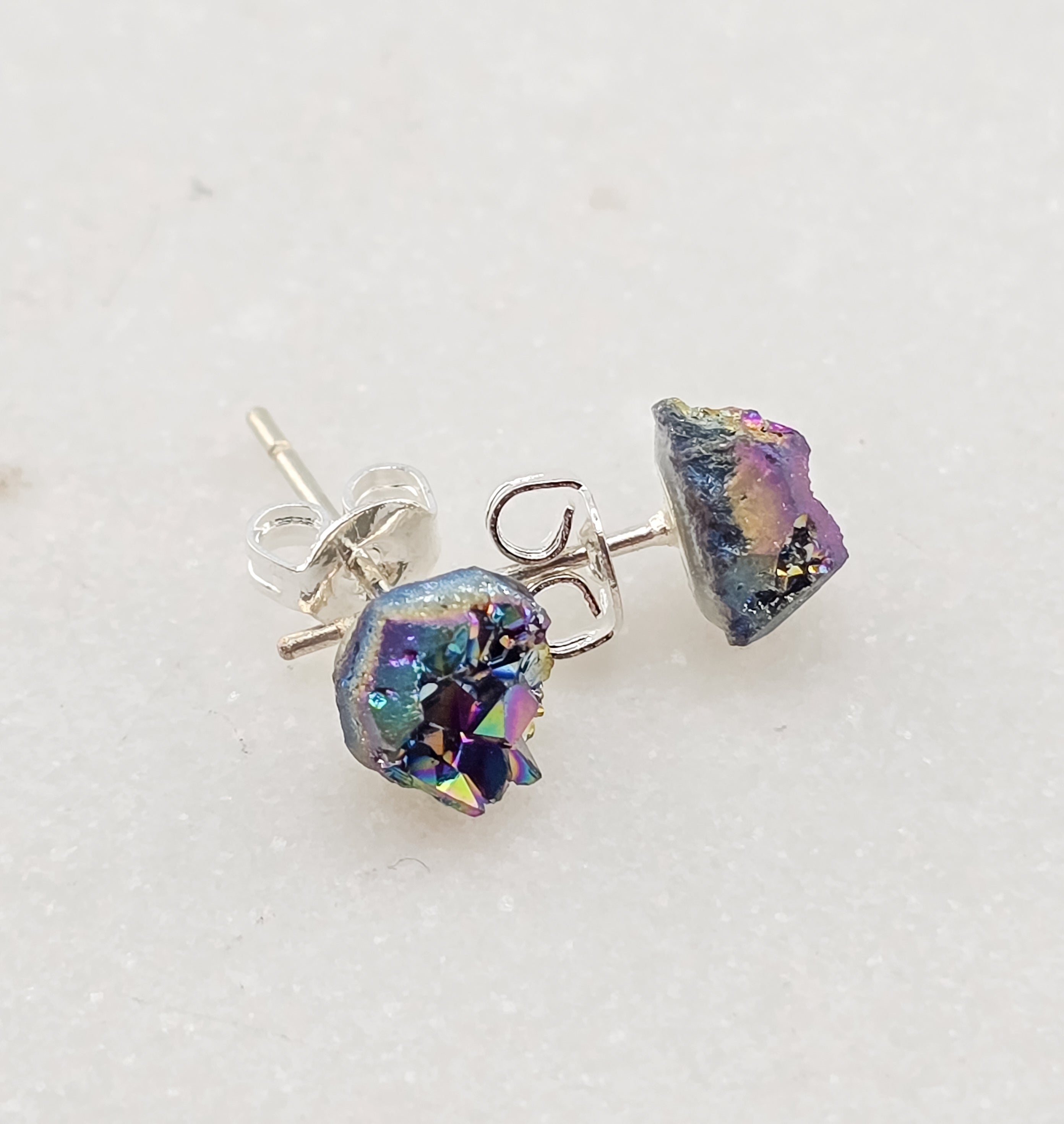 Genuine Druzy Stud Earring