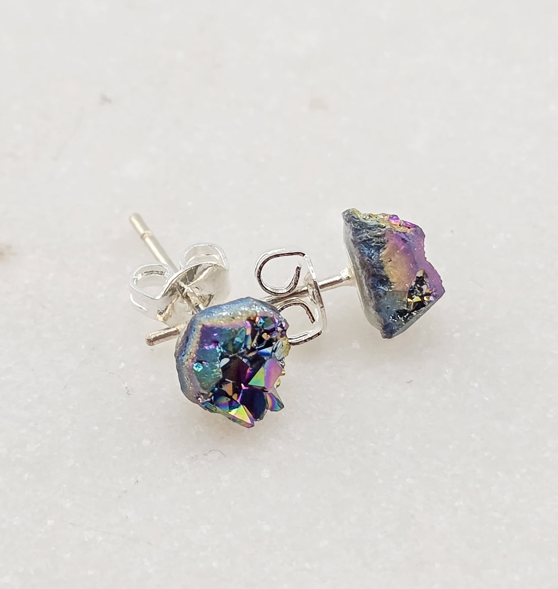 Genuine Druzy Stud Earring
