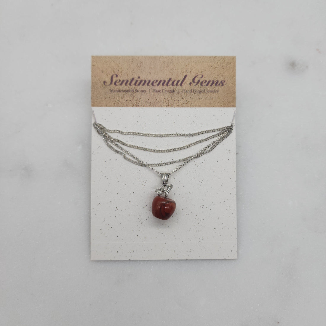 Apple Pendant: Red Jasper