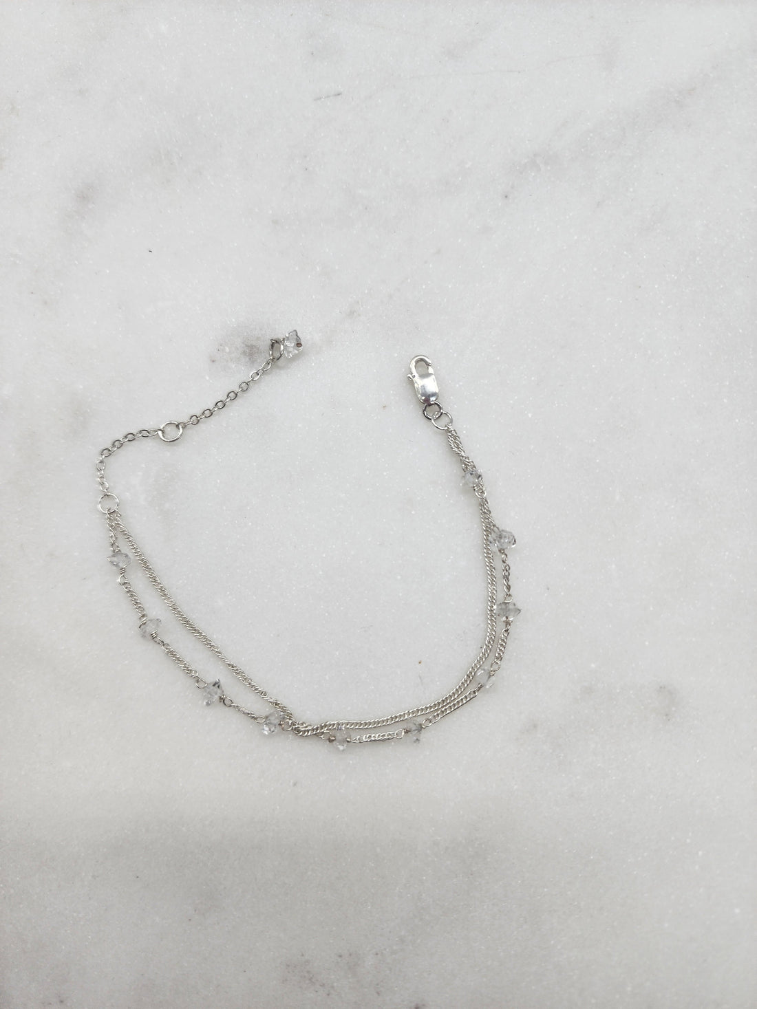 Herkimer Chain Minimalist Bracelet