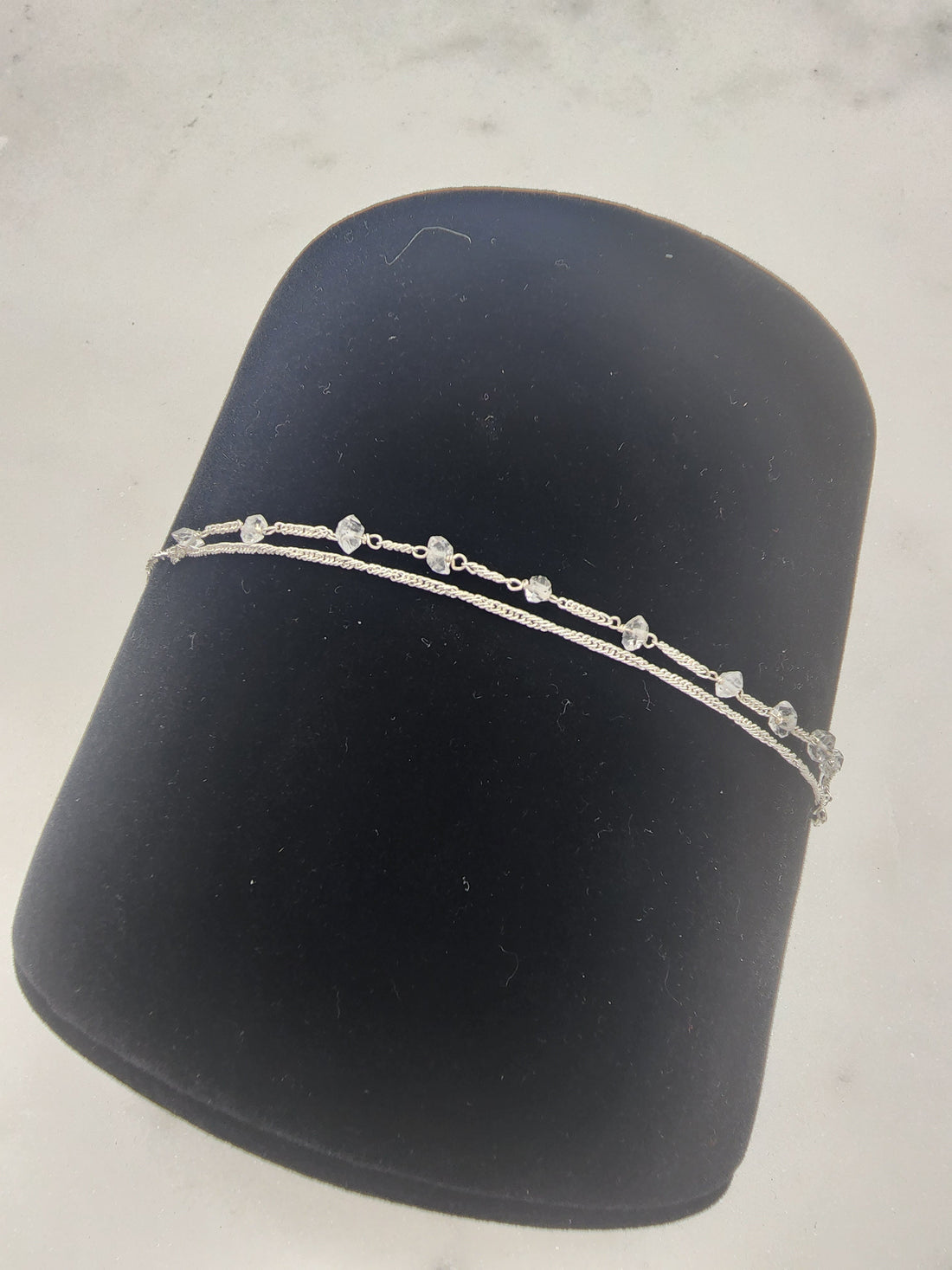 Herkimer Chain Minimalist Bracelet