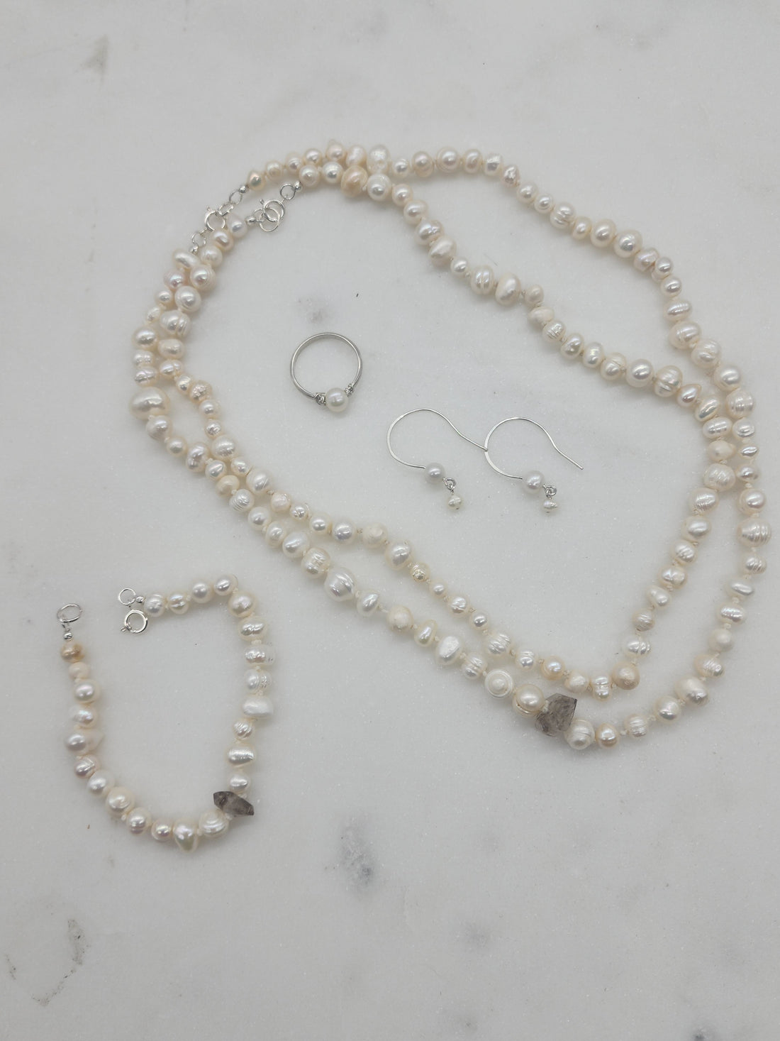 Single Strand Hand Tied Pearl Necklace 16