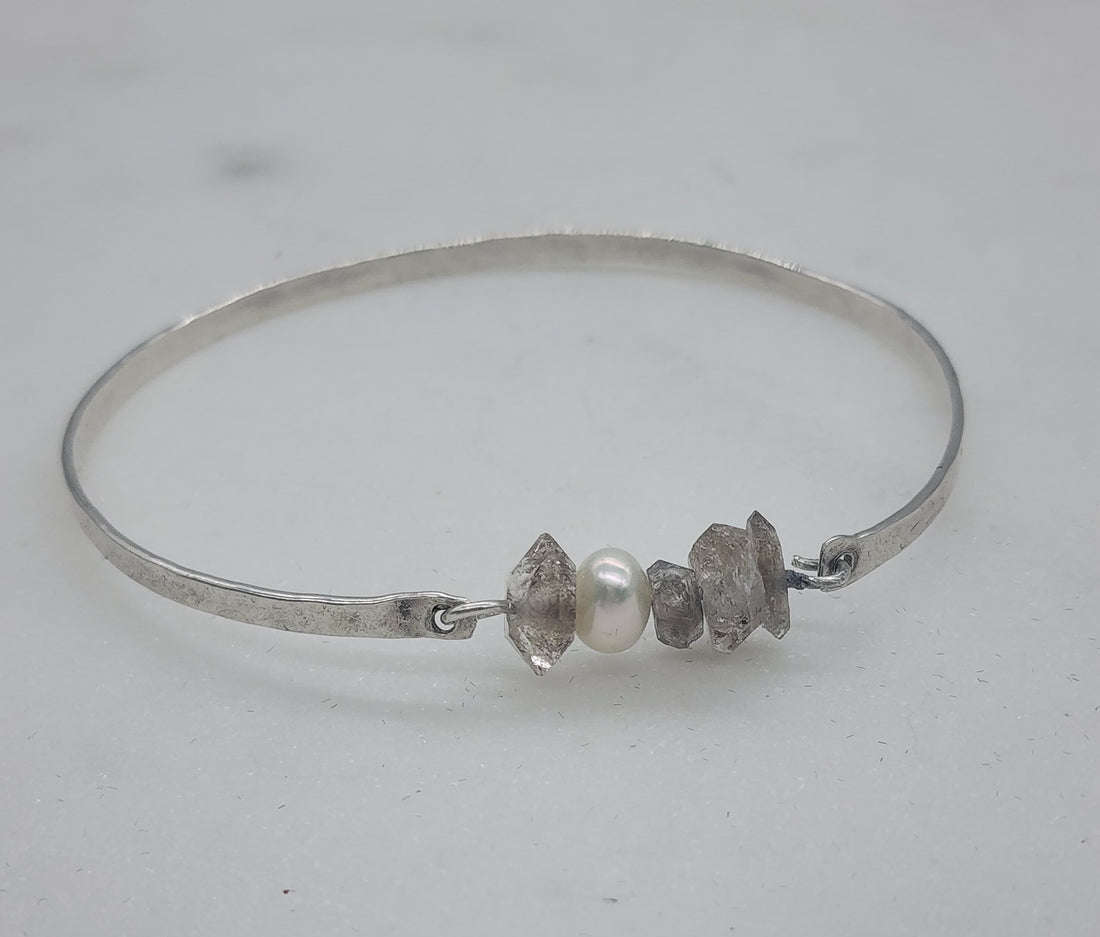 Herkimer and Pearl Bangle