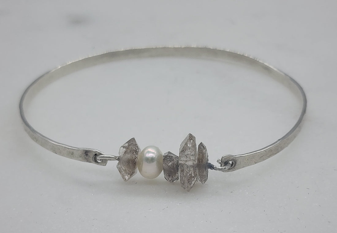 Herkimer and Pearl Bangle