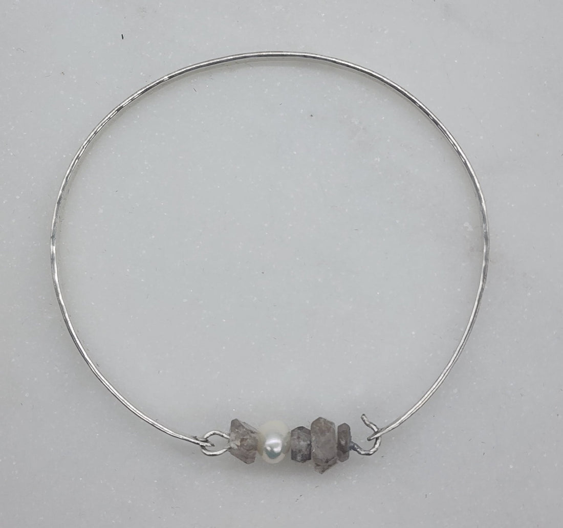 Herkimer and Pearl Bangle