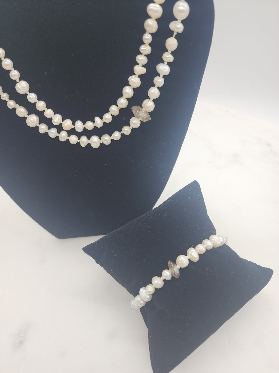 Single Strand Hand Tied Pearl Necklace 16