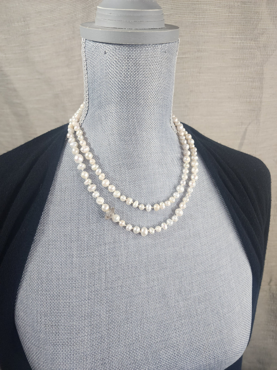 Single Strand Hand Tied Pearl Necklace 16