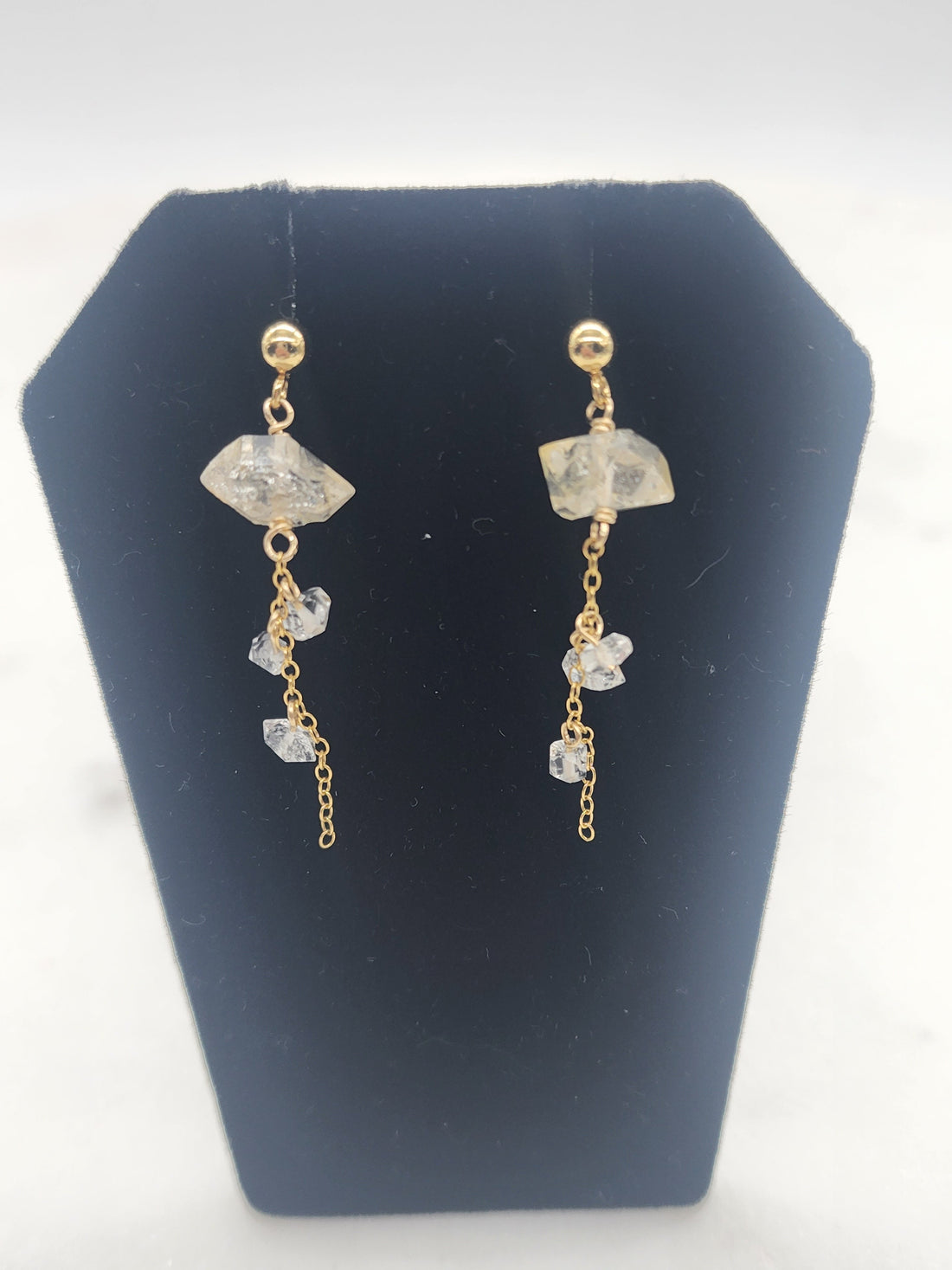 Gold Herkimer Drop Earrings